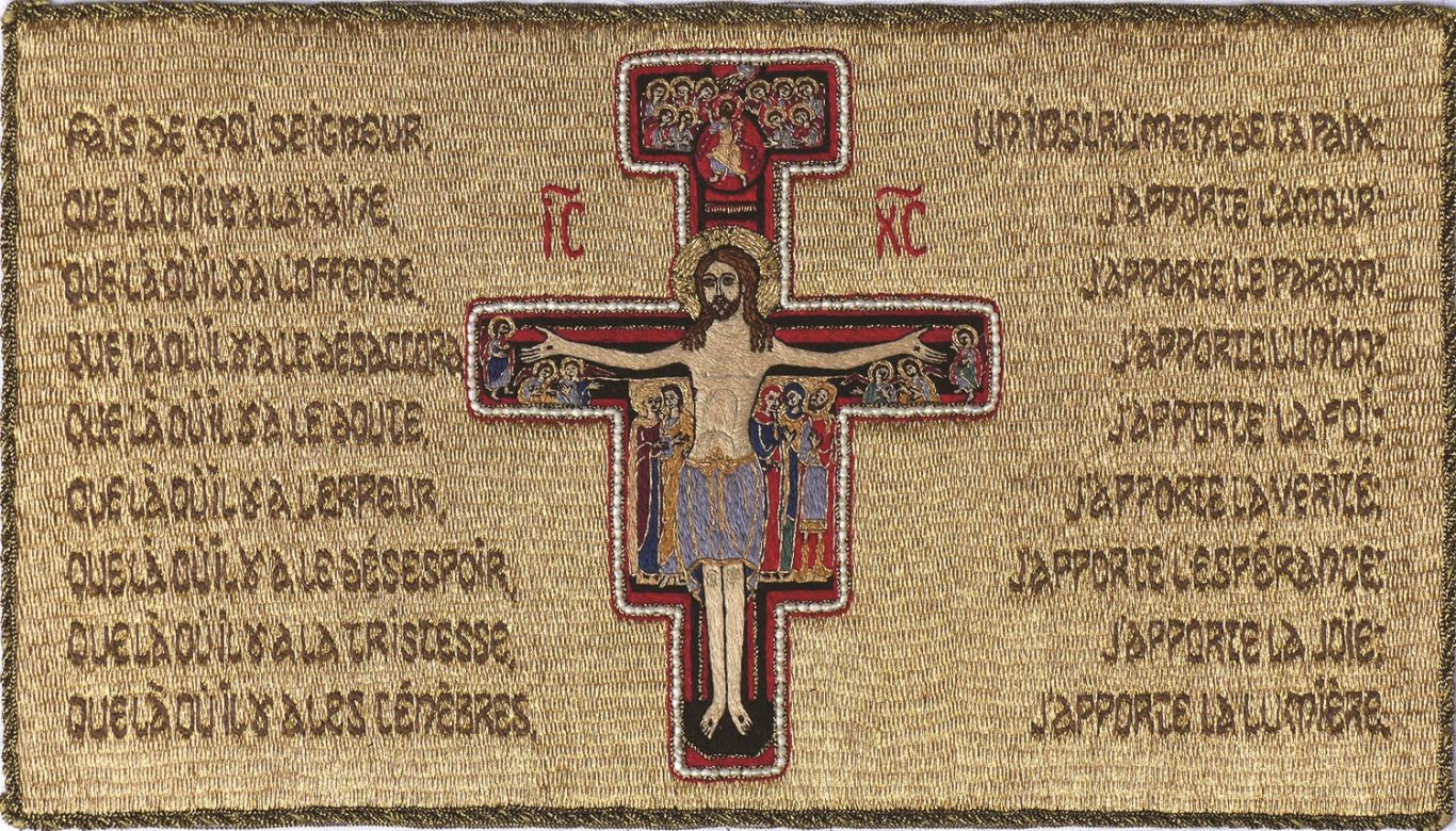 Croix de San Damiano et prière de Saint François d'Assise